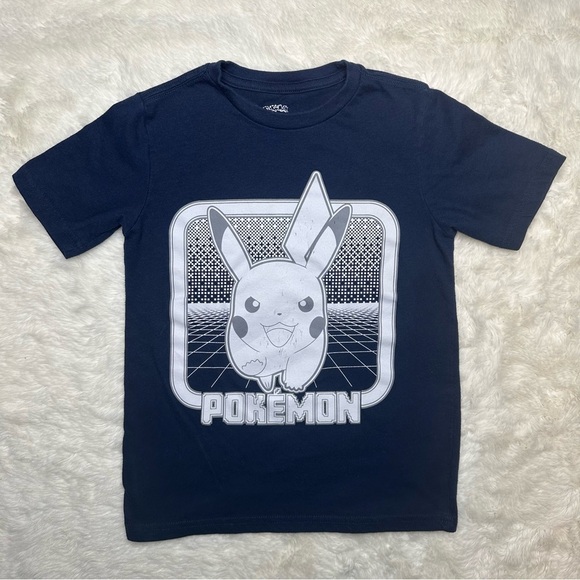 Pokémon Pikachu T-Shirt Blue & White Size 7 - Picture 1 of 16